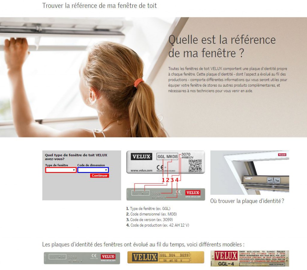 Ou trouver la référence sur fenêtre de toit VELUX - Info NG SERVICES ...